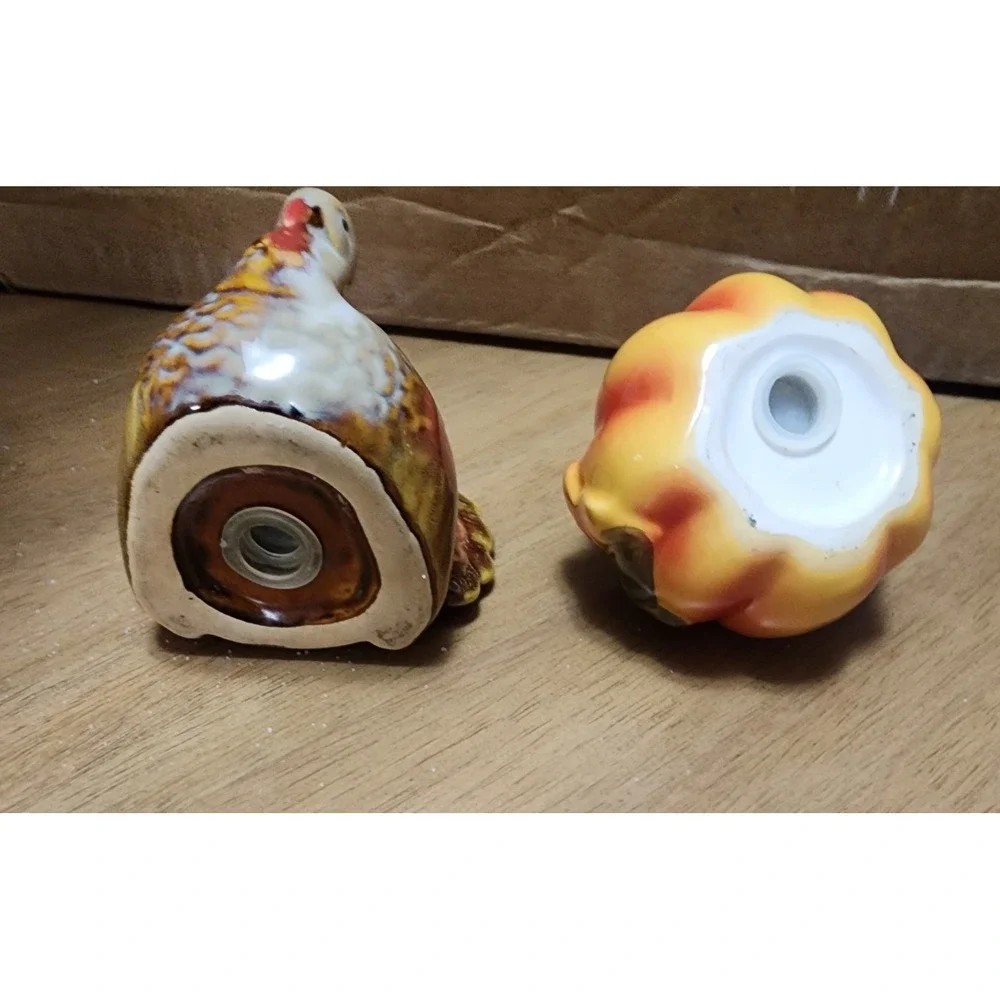 Thanksgiving Fall Salt And Pepper Shaker Turkey Pumpkin Ceramic Set